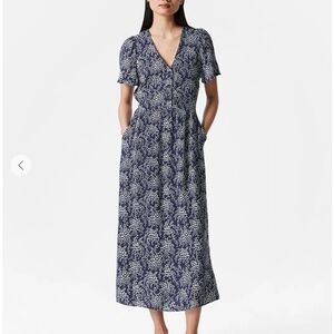 & Other Stories Blue Flutter sleeve midi dress